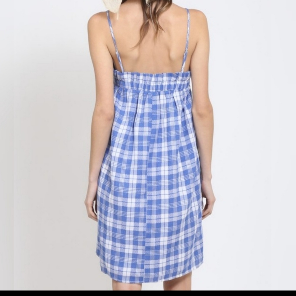 Blue and White Plaid Sundress